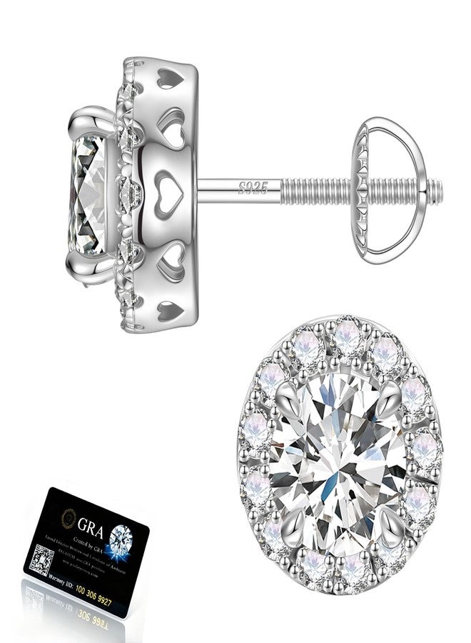 MOOSEA أقراط مويسانيت من MOOSEA، بقفل لولبي، للنساء والرجال، 2 قيراط، أقراط مويسانيت دائرية مصنعة مخبرياً، مرصعة بفضة إسترليني عيار 925، هدية مثالية للذكرى السنوية أو عيد الميلاد للأم أو الزوجة. - Image 1